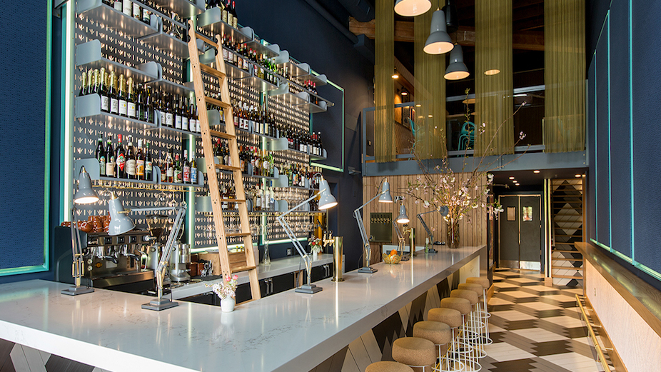 Anglepoise restaurant lighting - bar view